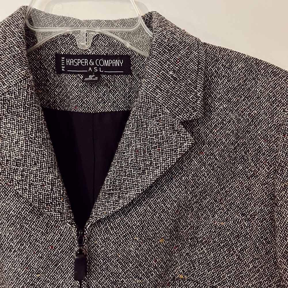 Jasper and Company ASL Petite Heathered Gray Wool Blazer, size 8P - Picture 2 of 8